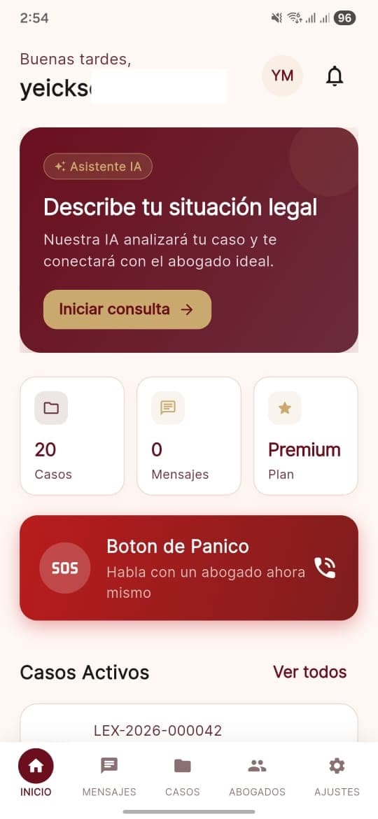 Inicio de la app LEXO